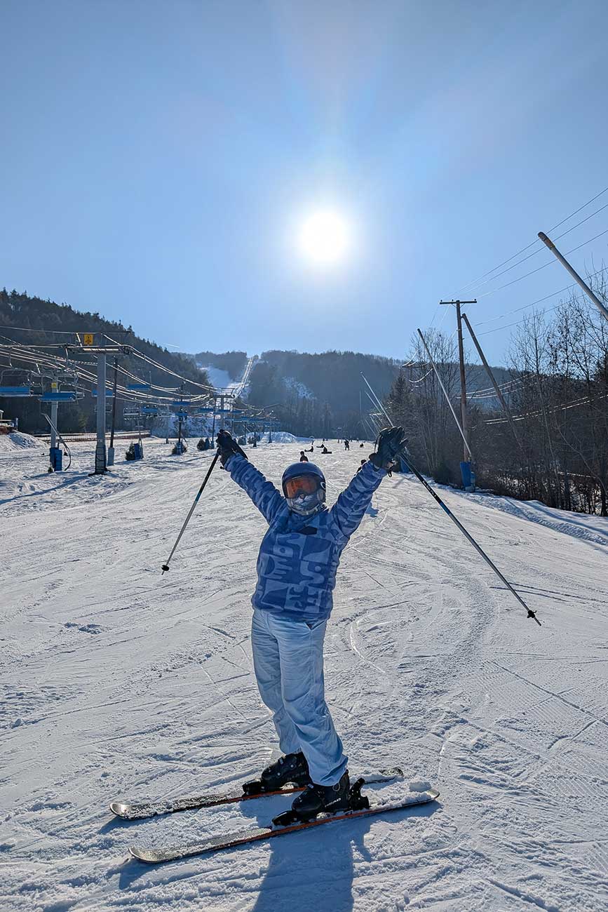 Olivia skiing at Blue Mountain
